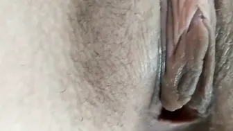 Looking In Cunt of Angel Fowler wide open using Both Hands