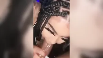 Adorable redbone swallows and ejaculates on my penis