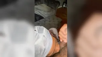 babi k blowing big black dick for hair done- comment PURR for yes