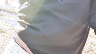 Public touching hooters and cunt Lusty blondy