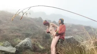 Hippie barely legal OUTSIDE NATURE NAILED by river oral sex and standing rough banged
