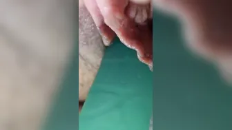 Fucking myself with a adorable fake-dick and jerking off my gigantic clitoris