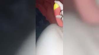 Posing butt with sex toy