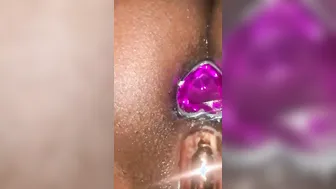 Showing off my Purple Heart ass plug