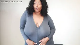 Chubby African shows how to lift her huge titties
