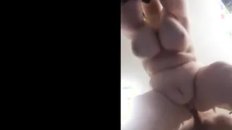 BBW long tit fiance from behind. See from below.