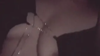 Nip slip teaser late night inside the woods