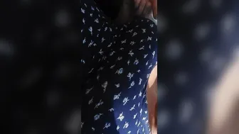 bimbos Peeing outdoor three