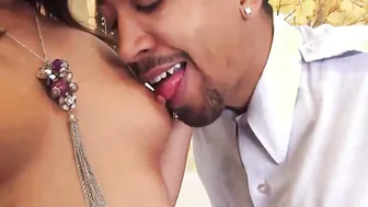 Cutie CeCe Stone sticks a ebony anaconda into her tight butthole