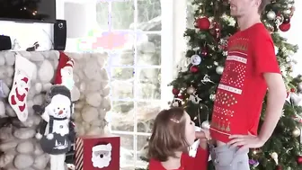 Step Sister Teases Her Brothers Penis While on Their Christmas Party