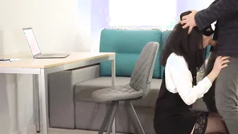 Boss fucks Goddess secretary for a rise and cum into