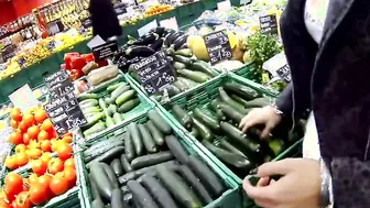 Blond vagina cucumber fucked and anal penis into kitchen