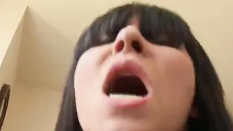 Dark Haired Hot getting mouth creampie