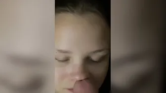 Short ninja bimbos dances then getting cumshot on