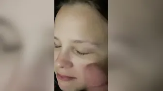 Short ninja bimbos dances then getting cumshot on