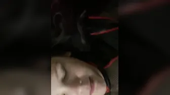 Bunny getting cummed into her nose face sitting