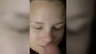 Bunny getting cummed into her nose face sitting