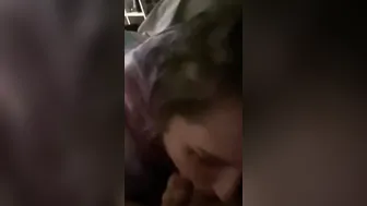 Skank with Boned up Make up Deep Throats Penis