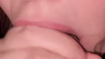 Cum into my mouth. Gentle slow oral sex close-up. Pulsate dick - misstokio