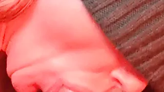 Sucking Off the Cum out of My Bfs Fat Dick