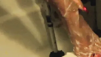 Spying on my dads young lover into the steamy shower