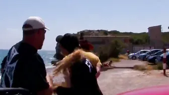 Milf step milf On the beach a incredible sexy blonde fucks