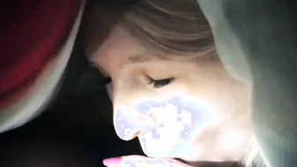 Stepsister blows under the blanket