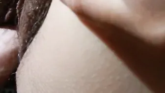 Bushy Penis into a Unshaved Snatch Groaning and taking slapping nuts on my back