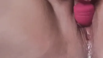 Tight twat teenagers vibrating clitoris until her snatch squirts and creams with orgasms
