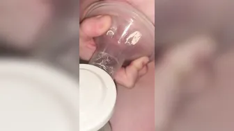 Pregnant breeding milking her huge large lactating hooters with her breast pump