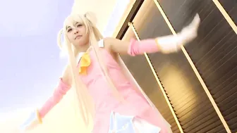 【Hentai Cosplay】Mei Hayama -Blonde Women into Pink Uniform Masturbates and has a SEX into Cowgirl postion - Intro