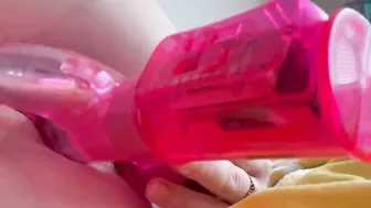 Clitoris vibrating rotating beads and anal stimulator