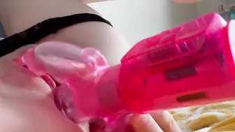 Clitoris vibrating rotating beads and anal stimulator