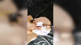 Long anal sex toy tease prostate fetish sub inside chastity