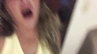 Cheating white wifey DejaBlueX records herself groaning while I eat her snatch and strokes her huge boobs