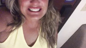 Cheating white wifey DejaBlueX records herself groaning while I eat her snatch and strokes her huge boobs