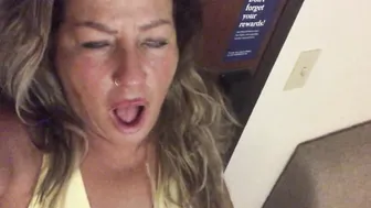 Cheating white wifey DejaBlueX records herself groaning while I eat her snatch and strokes her huge boobs