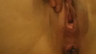 Cumming with a fake penis into my booty peeing and pushing