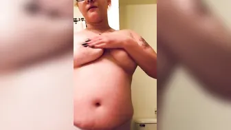 cunt with mouth smokes with hooters out