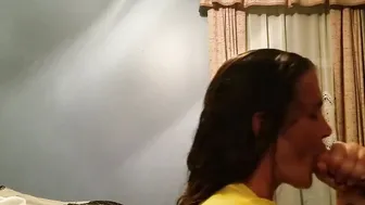 Abbs blows the cum out of my penis