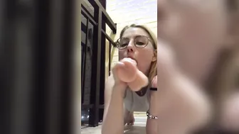 Russian whore make greatest sloppy fellatio ever with big cock. Deep throat till stomach