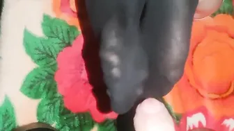 toejob with my step-daughter inside sport socks cum on foot