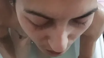 Toilet fucking  sucking off  cum into mouth part two