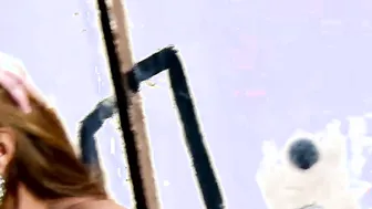 Huge boobed hispanic into fishnet tights takes 2 strangers