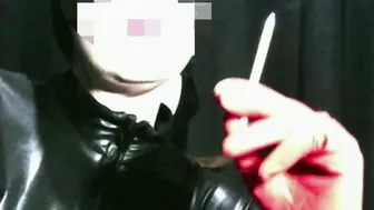 my red pvc gloves will make you suffer and explode semen all over