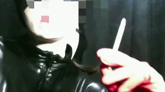 my red pvc gloves will make you suffer and explode semen all over