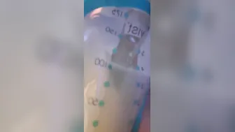 CLOSE UP pumping SQUIRT breast milk in bag GIGANTIC bbw BOOBIES
