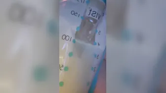 CLOSE UP pumping SQUIRT breast milk in bag GIGANTIC bbw BOOBIES