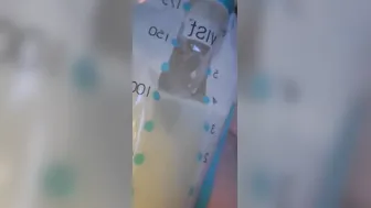 CLOSE UP pumping SQUIRT breast milk in bag GIGANTIC bbw BOOBIES