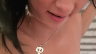 Little Bailey with natural titties getting a rough cunt pounded